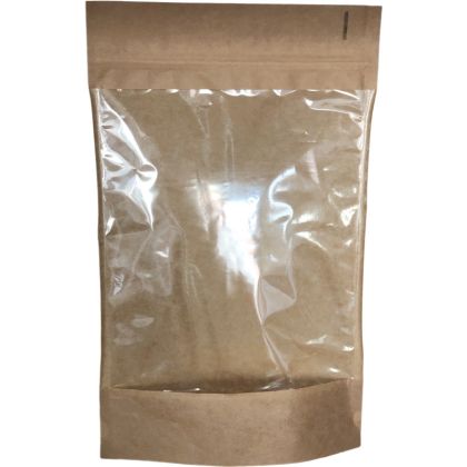 500ml DOYpack sáček s OKNEM natural hnědý / ZIP