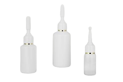 Airless lahvička bílá se zlatým proužkem 30ml