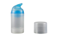 Airless lahvička čirá s modrou pumpičkou 150ml