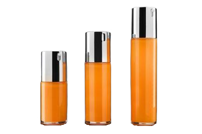 Airless lahvička oranžová se stříbrným víčkem 30ml