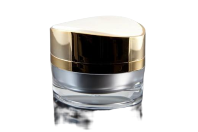 Akrylový kelímek 30ml čirý se zlatým víčkem