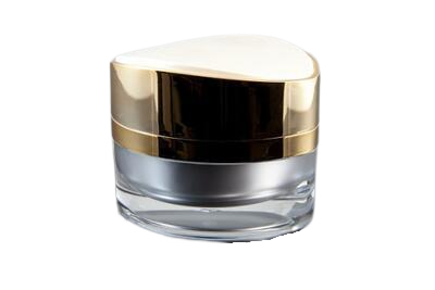 Akrylový kelímek 50ml čirý se zlatým víčkem