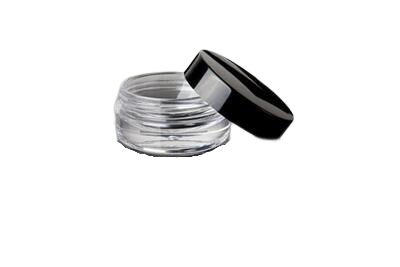 Akrylový kelímek 5ml čirý s černým víčkem