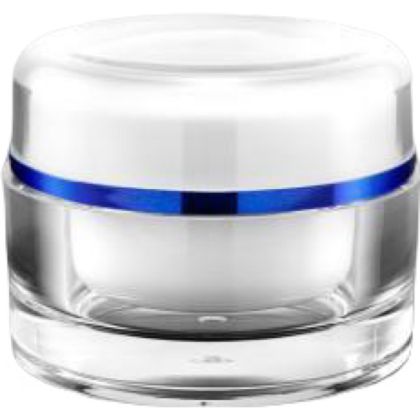 50 ml akrylový kelímek bílý s modrým proužkem