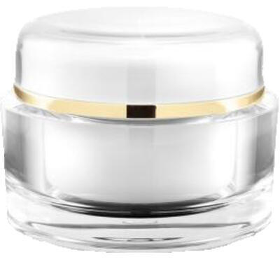 Akrylový kelímek bílý 50ml se zlatým proužkem