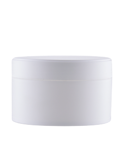Bílý kelímek FUN na kosmetiku s víčkem + mezivíčkem 200ml, mat