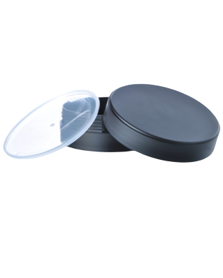 Černý kelímek FUN na kosmetiku s mezivíčkem 100ml,  mat