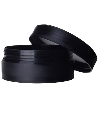 Černý kelímek FUN na kosmetiku s pěnovým těsněním 50ml,   mat