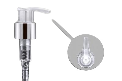 Dávkovač čirý se stříbrným detailem 24/410