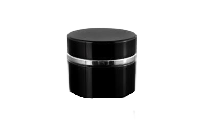 Hliníkový kelímek 8ml dvoustěnný černý se stříbrným proužkem