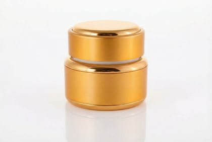 15 ml Hliníkový kelímek dvoustěnný zlatý, víčko + PP mezivíčko