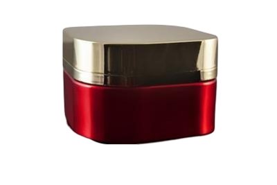 Kelímek červený 50ml se zlatým víčkem