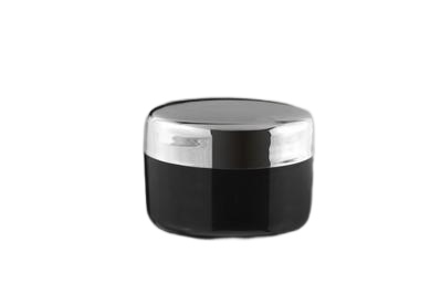 Kelímek se stříbrným víčkem 15ml - černý + mezivíčko