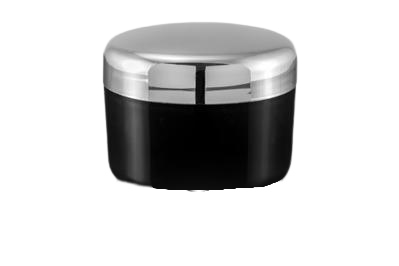 Kelímek se stříbrným víčkem 50ml - černý + mezivíčko