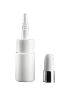 Lahvička plastová bílá 3ml,  se stříbrným zdobením