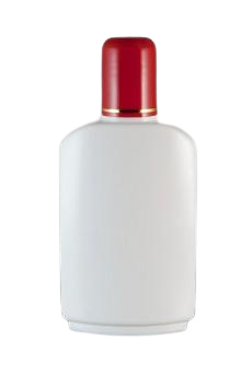 Lahvička plastová bílá s červeným víčkem 100ml
