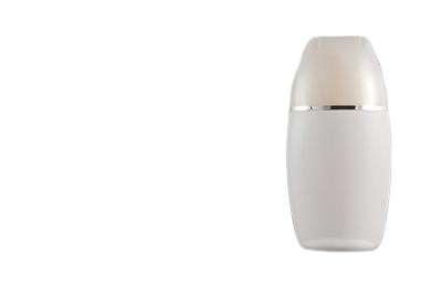 Lahvička plastová bílá se stříbrným proužkem 50ml