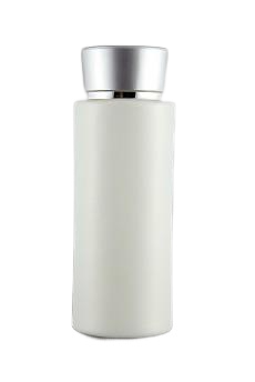 Lahvička plastová bílá se stříbrným víčkem 120ml