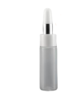 Lahvička plastová čirá 7ml, se stříbrným zdobením