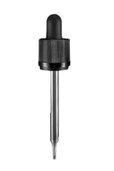 Pipeta černá vroubkovaná uzávěry plast/  sklo pro 30ml  18/410