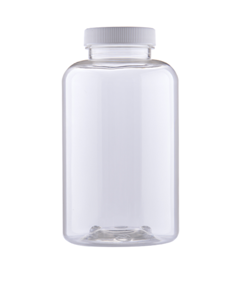 Plastová lahvička čirá s bílým uzávěrem 500ml