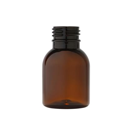 Plastová lahvička PETE 50ml hnědá 28/410