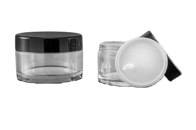 Plastový kelímek 100ml čirý s černým víčkem