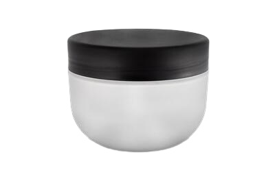 Plastový kelímek 200ml,  transparent matný s černým víčkem