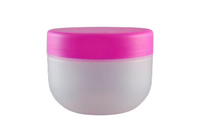 Plastový kelímek 200ml,  transparent matný s růžovým víčkem