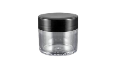 Plastový kelímek 20ml čirý s černým víčkem