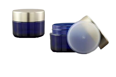 Plastový kelímek 30ml modrý se zlatým víčkem