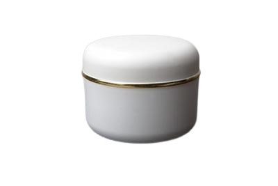 Plastový kelímek 45ml bílý se zlatým proužkem