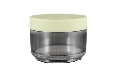 Plastový kelímek 50ml čirý se žlutým víčkem