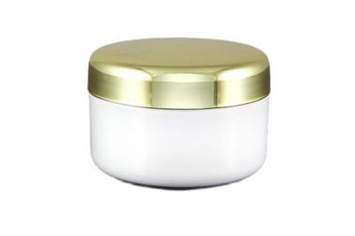 Plastový kelímek 8ml bílý se zlatým víčkem