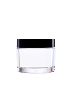 Plastový kelímek čirý PETG 50ml s černým víčkem