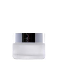 Plastový kelímek PP 50ml čirý matný se stříbrným víčkem