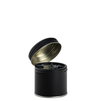 Plechová kořenka šroubovací s třepací vložkou 135ml černá