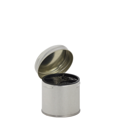 Plechová kořenka šroubovací s třepací vložkou 135ml stříbrná