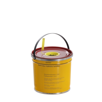 Plechový kontejner na likvidaci ostrých předmětů 2,5l