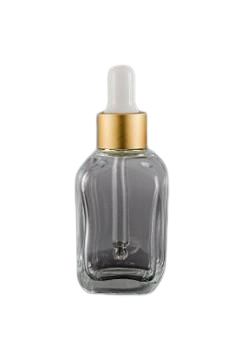 Skleněná lahvička čirá krychlová 15ml