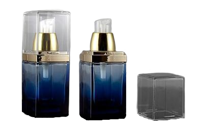 Skleněná lahvička modrá krychlová 30ml