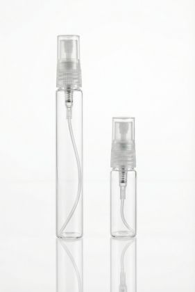 10 ml skleněná lahvička SLIM čirá + spray, 12/410