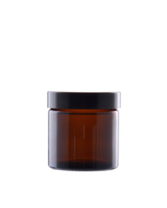 Skleněný kelímek RONA+ hnědé sklo 60ml + černé víčko