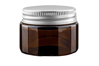 30 ml Skleněný kelímek S0308 hnědé sklo, ALU víčko stříbrné