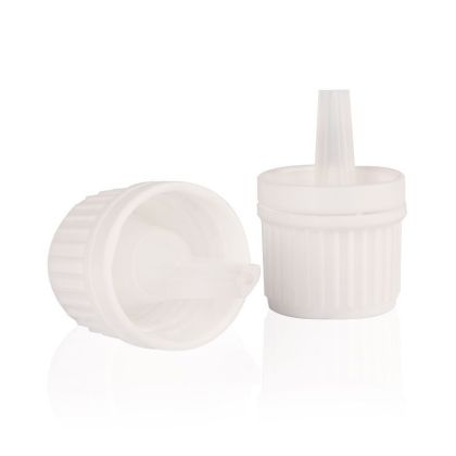 ŠROUBOVACÍ uzávěr bílý vroubkovaný s kapací vložkou bílou 18/410 ER