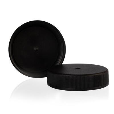 Šroubovací uzávěr PP černý vroubkovaný 51/400