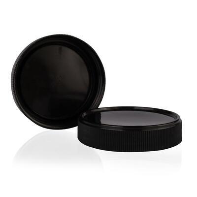 Šroubovací uzávěr PP černý vroubkovaný 63/400