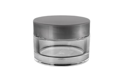Plastový kelímek kulatý 30ml,transparent S02 se stříbrným včkem - 1