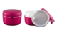 Růžový 30ml kelímek se stříbrným proužkem na kosmetiku s mezivíčkem AISHA - 1/2