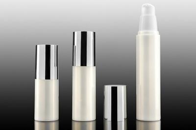 Airless lahvička bílá se stříbrným víčkem 30ml - 2